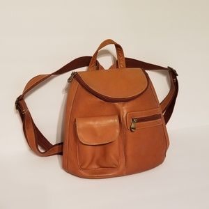Le Donne Distressed Leather Womens Backpack/Purse